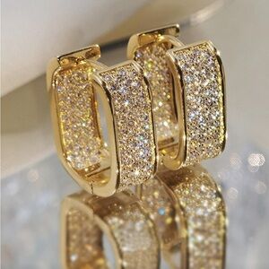 Radiant Pave Diamond-Luxe CZ Earrings